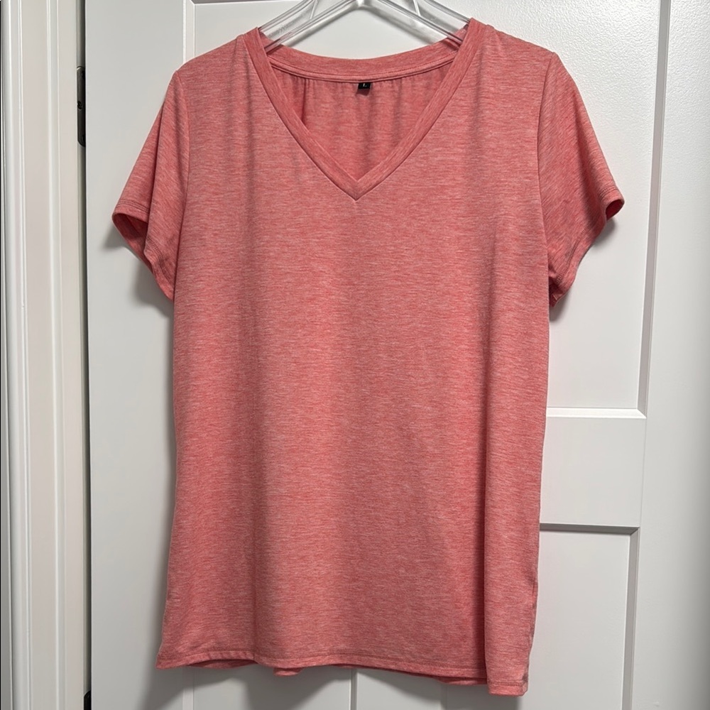 Women's Pink V-Neck Top